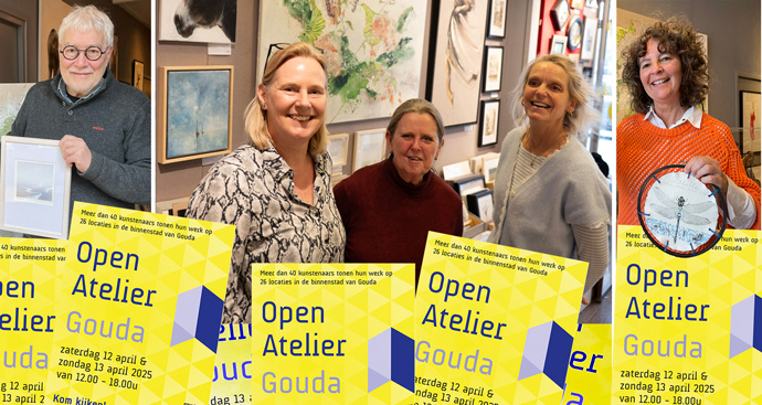 Open Atelier in Gouda met 5 kunstenaars in Galerie de Hollandsche Maagd