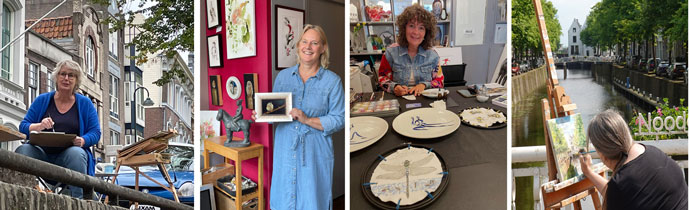 Kunstenaars in actie: Ineke Mahieu, Nathalie Verkade, Patricia Lotens en Anita Gaasbeek